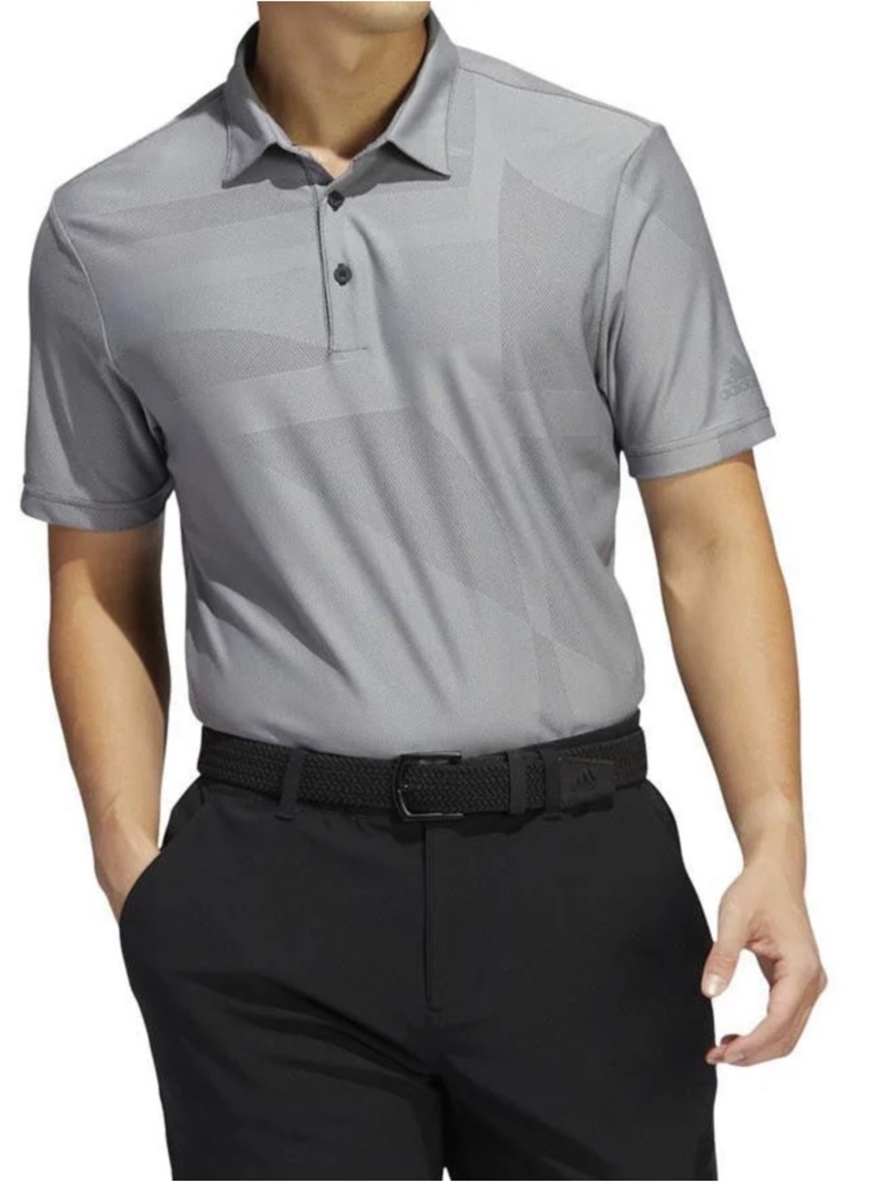 Men's adidas Shapes Jacquard Polo Gray Size XL (HA9169